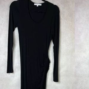 Young Fabulous & Broke Long Sleeve Jersey Side Knit Twist Maxi Dress Bla…